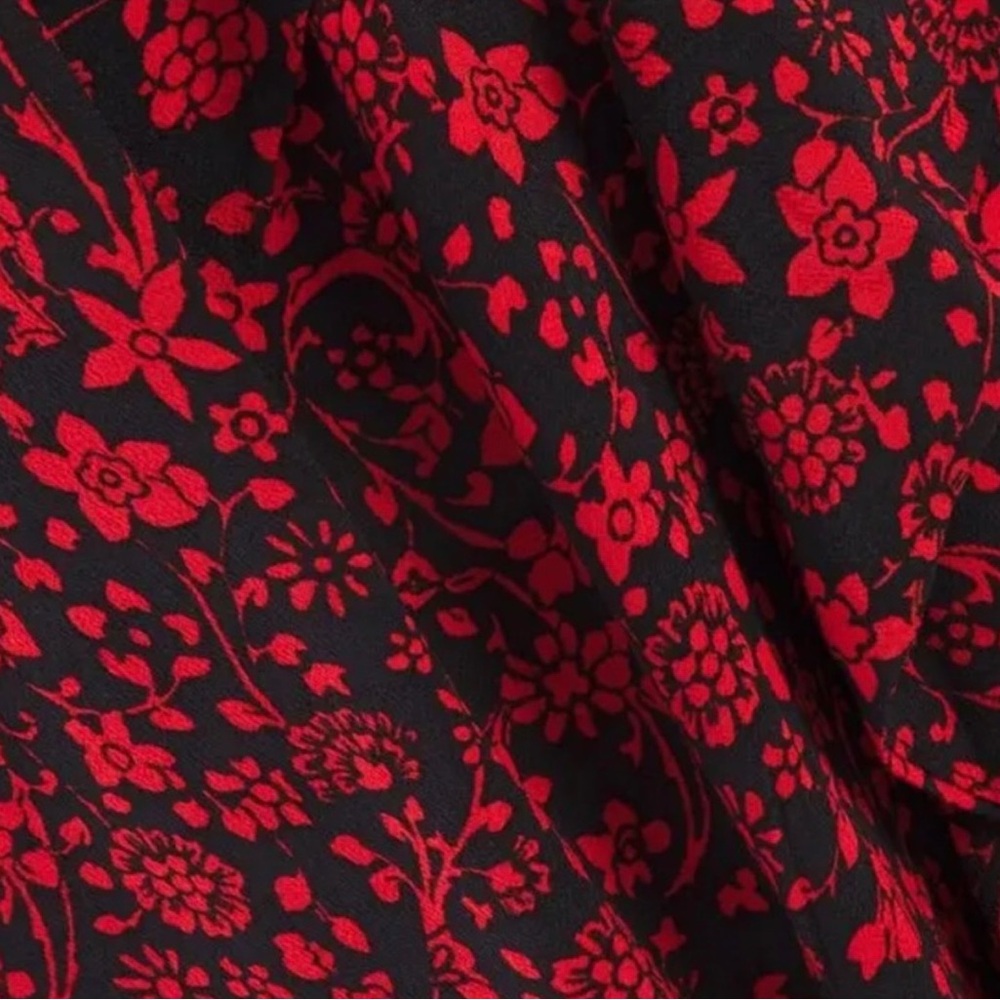 Maje - Rapita Wrap-Effect Floral-Print Crepe Mini dress - Red Size 34 - Picture 5 of 5